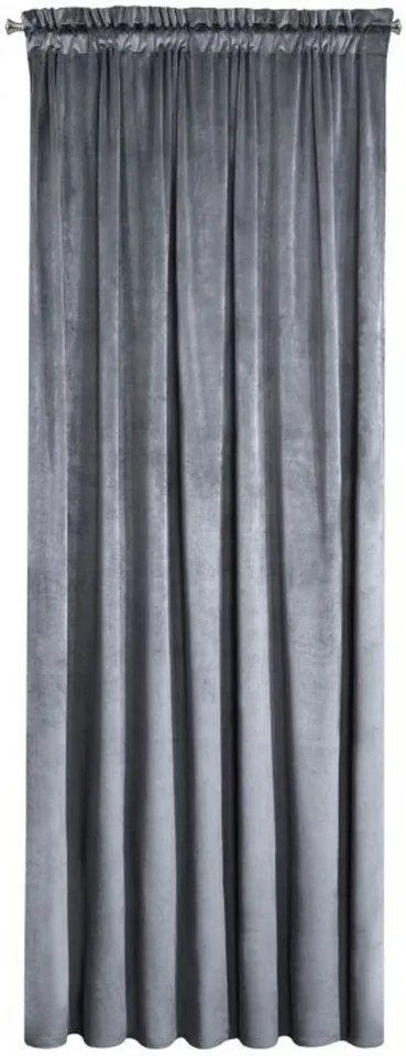 Sivý jednofarebný záves zo zamatovej tkaniny Dĺžka: 300 cm