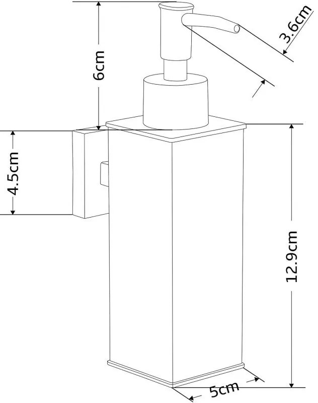 Mexen príslušenstvo, dávkovač mydla kvadrat, čierna, 70628-70