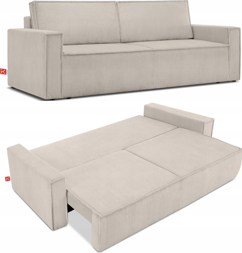 Trojmiestna Rozkladacia Pohovka S Krémovým Poťahom Konsimo