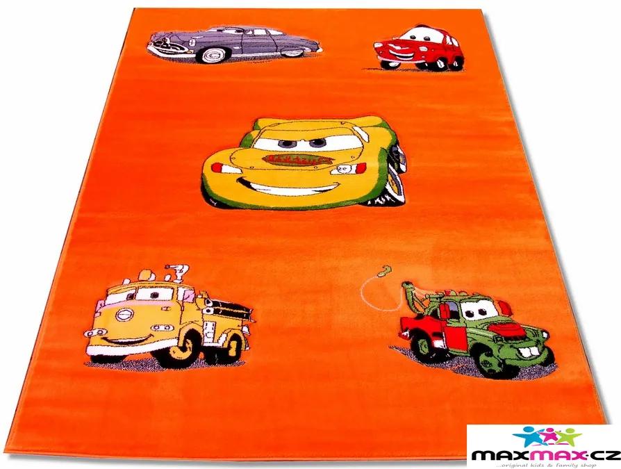 MAXMAX Detský koberec CARS ORANGE