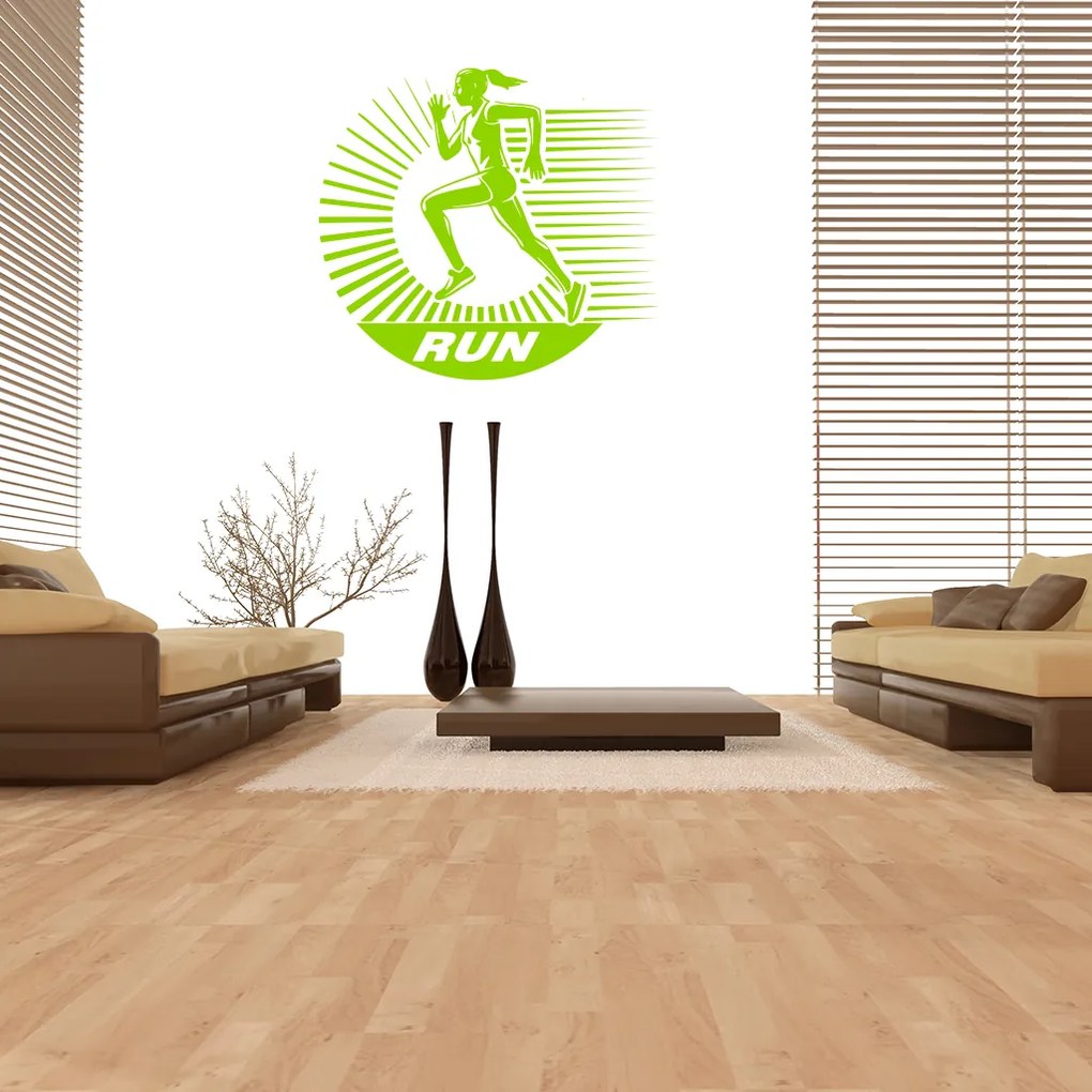 Veselá Stena Samolepka Beh Farba: červená, Veľkosť: 40 x 37 cm