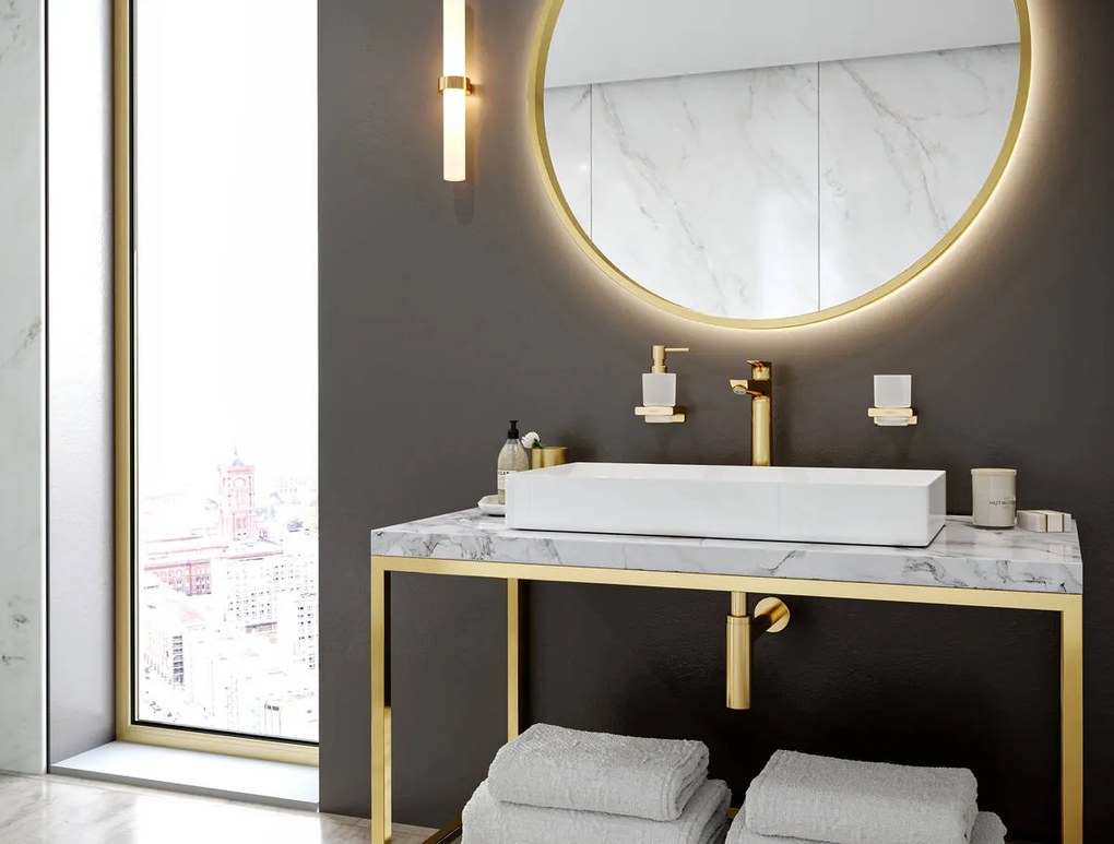 Hansgrohe AddStoris, dávkovač tekutého mydla, leštený vzhľad zlata, HAN-41745990