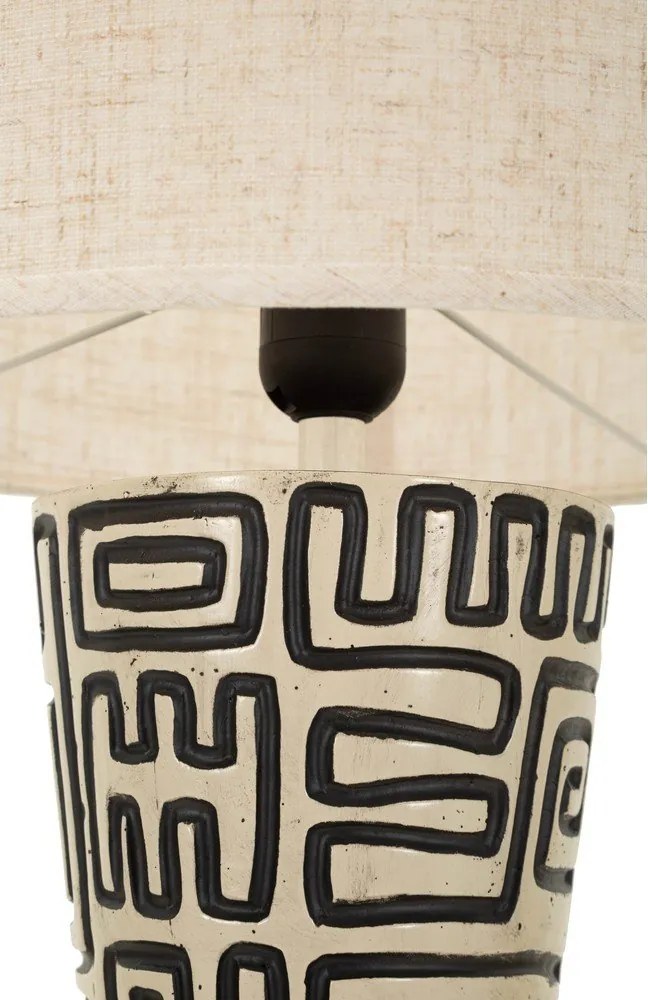 Čierna/krémová stojacia lampa s textilným tienidlom (výška 145 cm) Nairobi – Mauro Ferretti