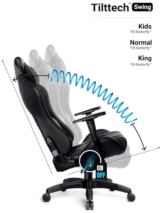 Herné kreslo Diablo X-Ray King Size: čierno-šedé Diablochairs