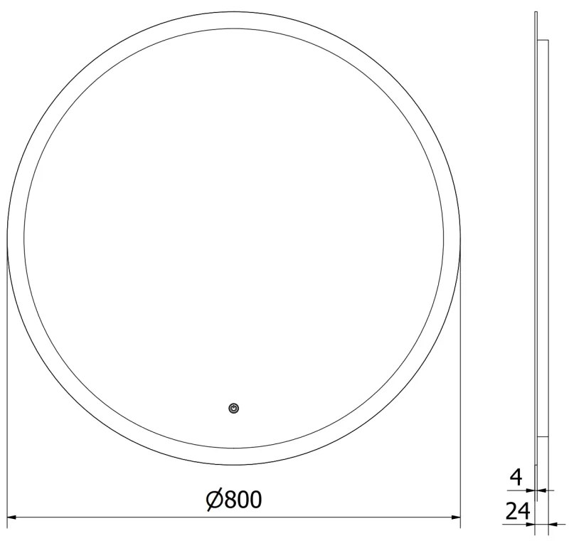 Mexen Oro, okrúhle LED podsvietené kúpeľňové zrkadlo 80 cm, 6000K, vykurovacia podložka proti zahmlievaniu, 9824-080-080-611-00
