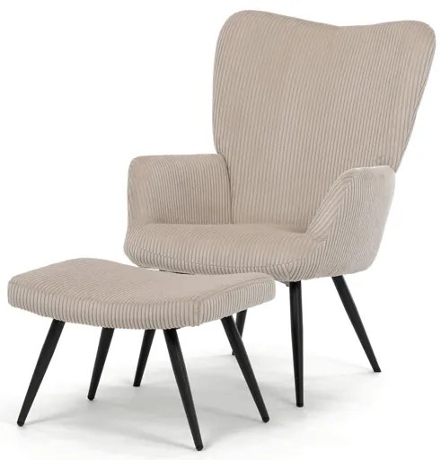 Autronic BONTEC Relaxačné kreslo, modrá, menčestrová látka, AK-L7285 BLUE6 Farba: Béžová