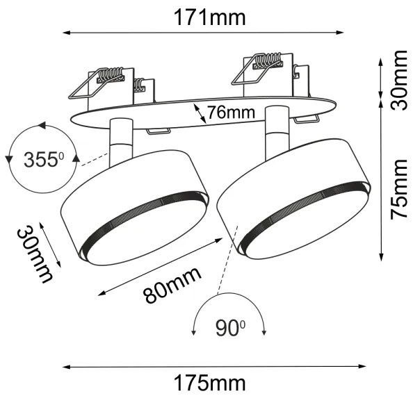Brosline 3276 - Zápustené bodové svietidlo DROP 2xGX53/9W/230V biela