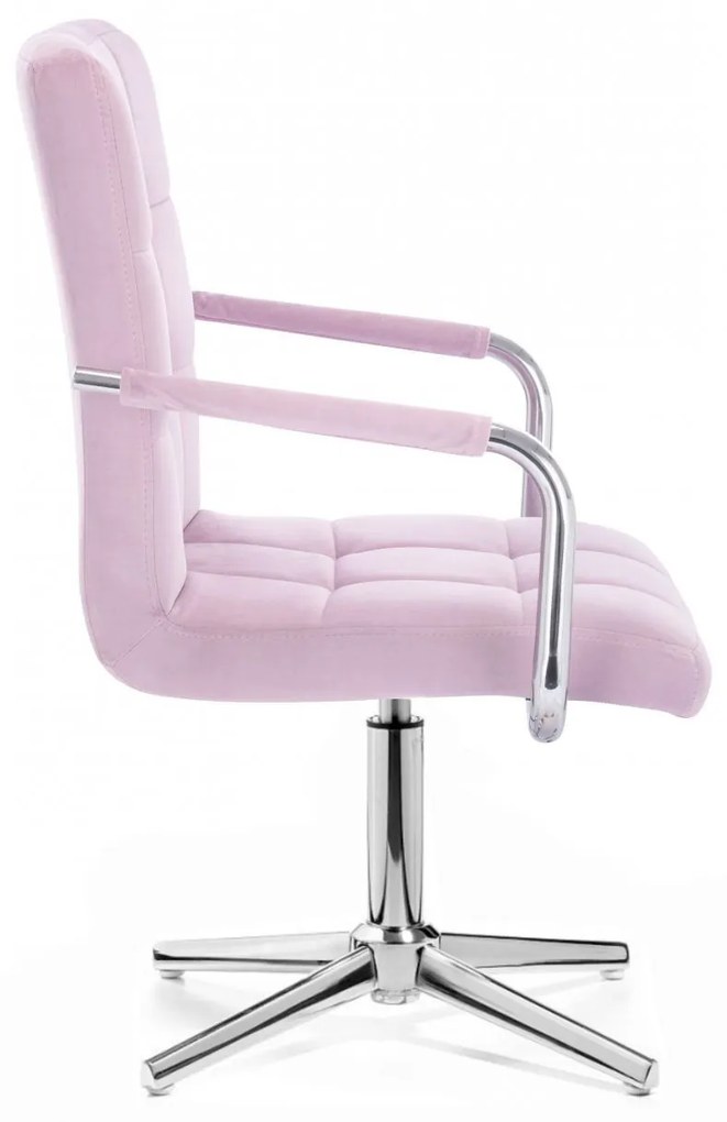 LuxuryForm DESIGN Stolička VERONA VELUR na striebornom kríži - levanduľa