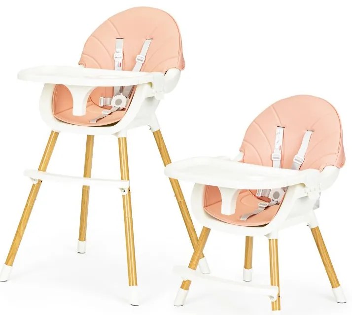 Jedálenská stolička pre deti 2v1 Ecotoys, 004 Pink