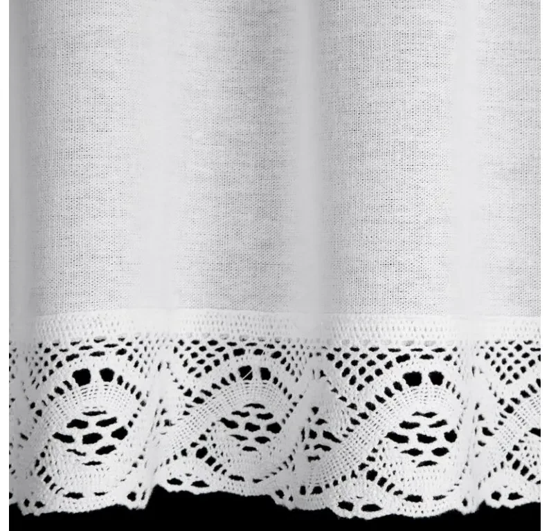 DECOREUM Záclona s čipkovým vzorom 150 cm x 30 cm biela 60% bavlna 40% polyester 98407