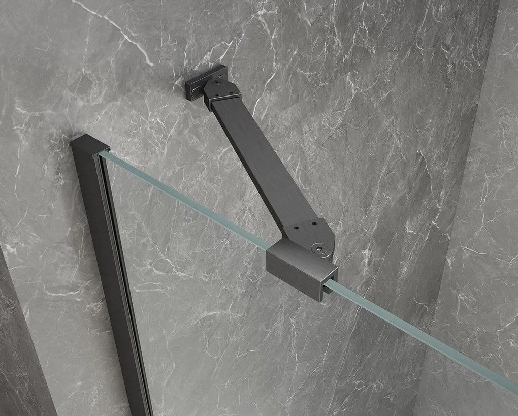 Polysan Polysan, GLOBE GUN METAL sprchové dvere do niky 800mm, číre sklo, pravé, GB1080RGM