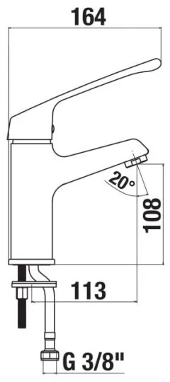 JIKA H3111W10045101 - Umyvadlová batéria CUBE 16,4 cm s lekárskou pákou, chróm