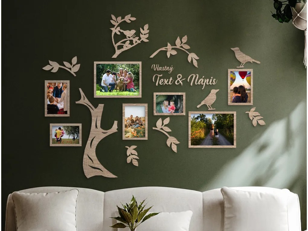 drevko Fotorámik strom života + vlastný nápis Rozmer obrazu: 72,5 x 98,5 cm, Farba dekorácie: Čierna