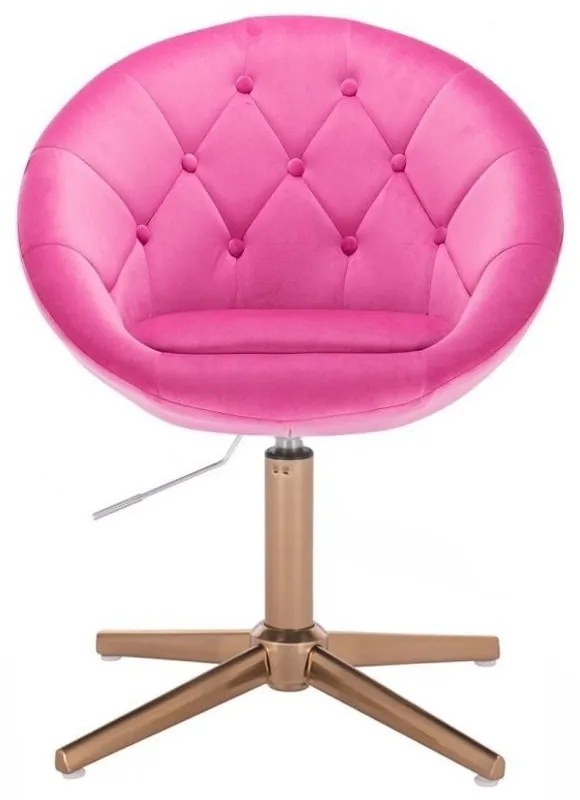 LuxuryForm DESIGN Kreslo VERA VELUR na zlatom kríži - ružové