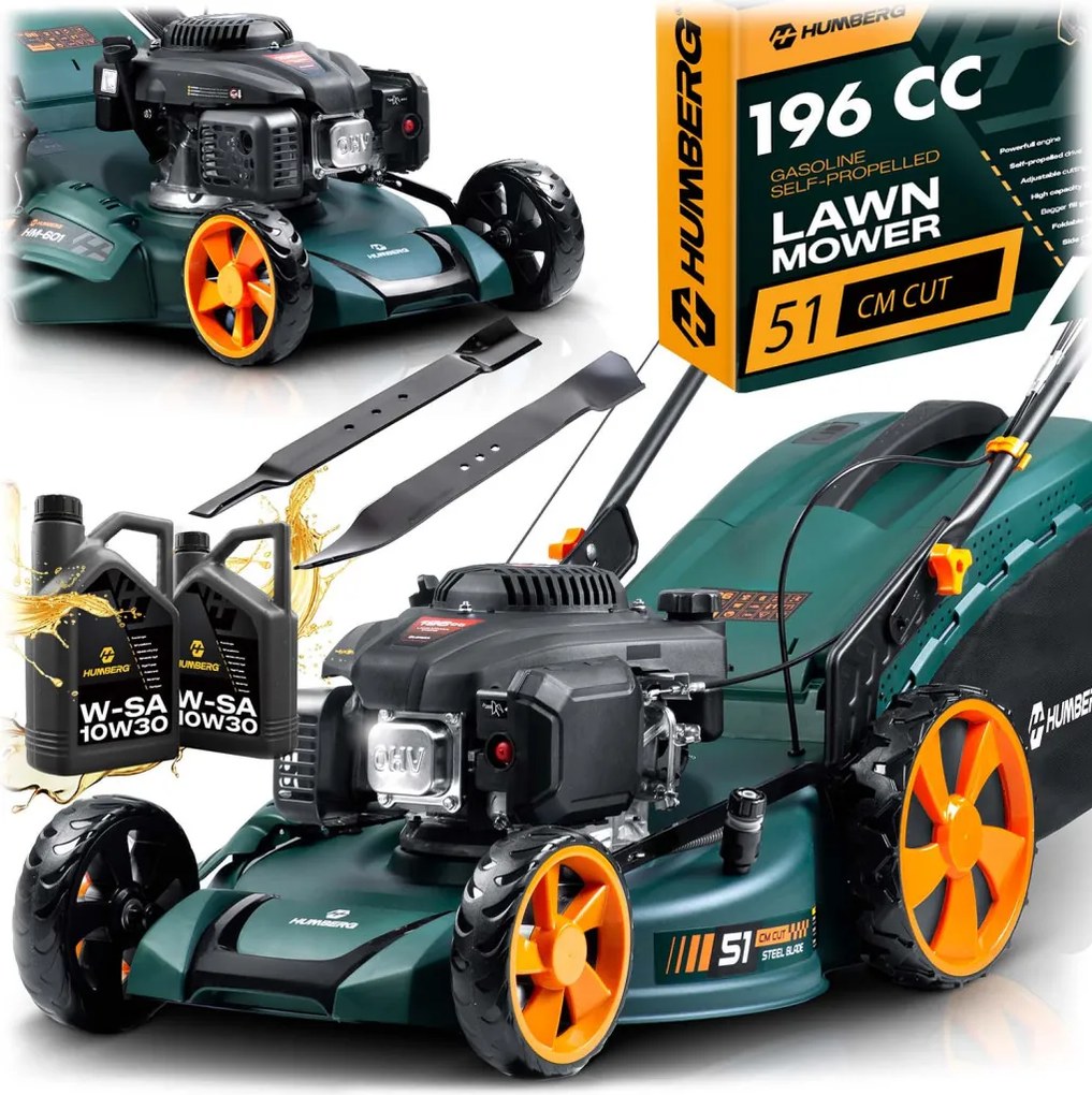 Benzínová kosačka HM-601, Loncin, 51cm, 70L | Humberg
