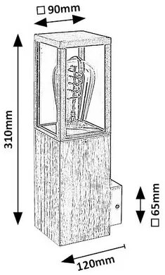 Rabalux 7195 vonkajšia nástenná lampa s drevenými prvkami Wales