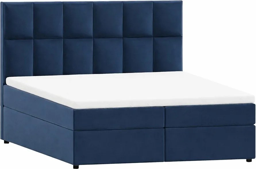 Tmavomodrá boxspring posteľ s úložným priestorom 180x200 cm Flip – Ropez
