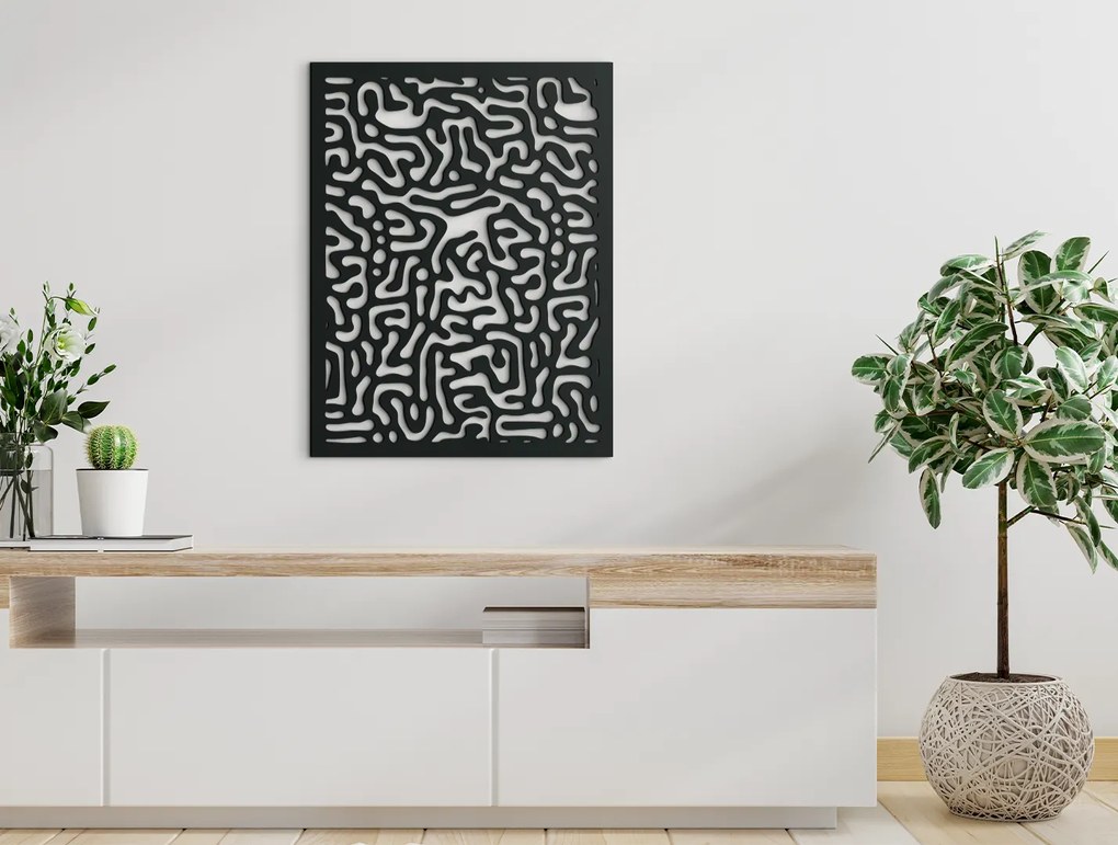 drevko Minimalistický obraz Labyrint Rozmer obrazu: 42,5 x 32,5 cm, Farba dekorácie: Čierna