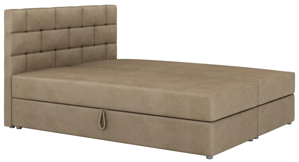 Manželská posteľ Boxspring 140x200 cm Waller Comfort (svetlohnedá) (s roštom a matracom). Akcia -20%. Vlastná spoľahlivá doprava až k Vám domov. 1056371