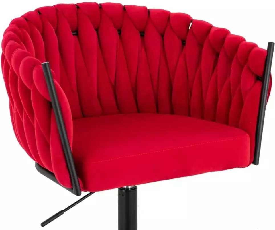 LuxuryForm DESIGN Stolička NORDEN VELUR na čiernom tanieri - červená