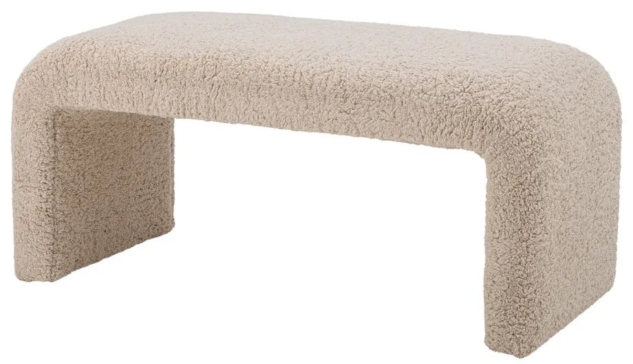 Krémová lavica z textílie buklé Bobbie – Bloomingville