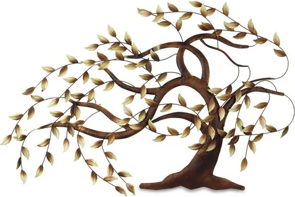 Strom vo vetre, 126 cm nástenná kovová dekorácia