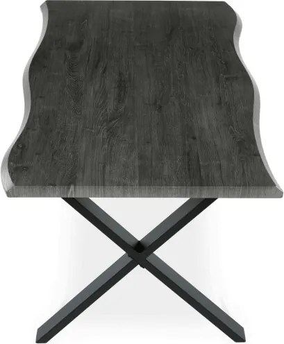 Jedálenský stôl 160x90 cm HT-F4316 GREY sivý dub / čierne nohy
