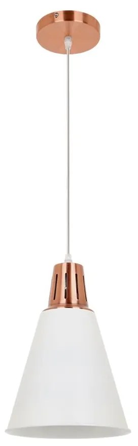 Klausen KL 6237 - Luster na lanku SHADE 1xE27/15W/230V medená/biela
