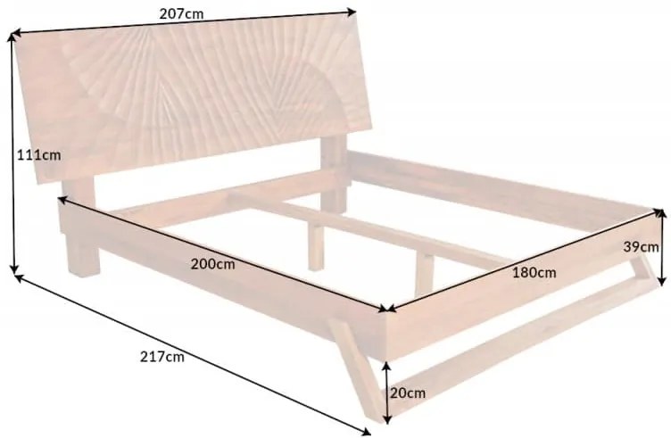 Posteľ Scorpion 180x200cm Mango hnedá