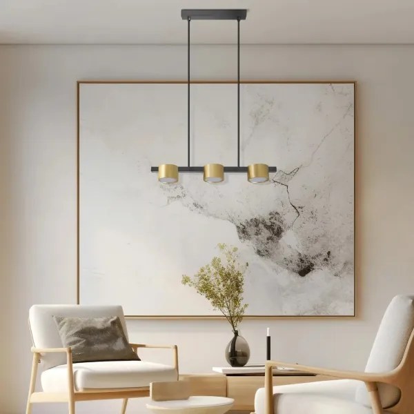 LED Luster na lanku MIRELLA 3xGX53/6W/230V zlatá/čierna