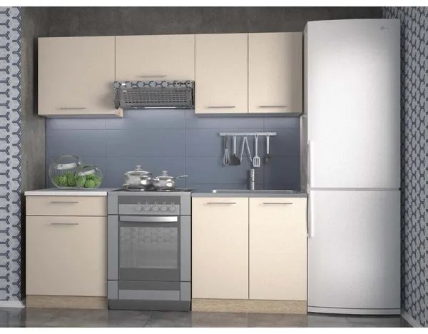 Kuchynská linka Milly 200 cm (vanilka/dub sonoma/biela)