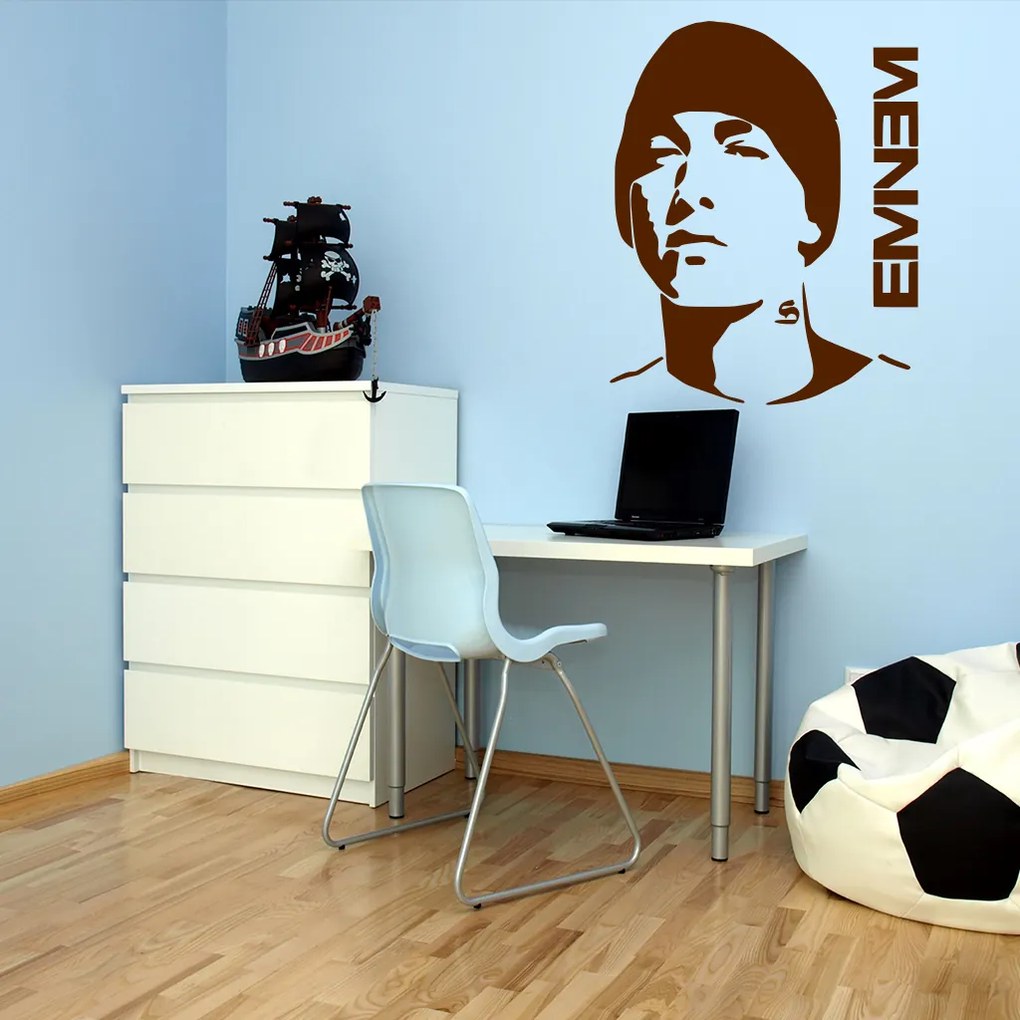 Veselá Stena Samolepka Eminem Farba: čierna, Veľkosť: 80 x 94 cm