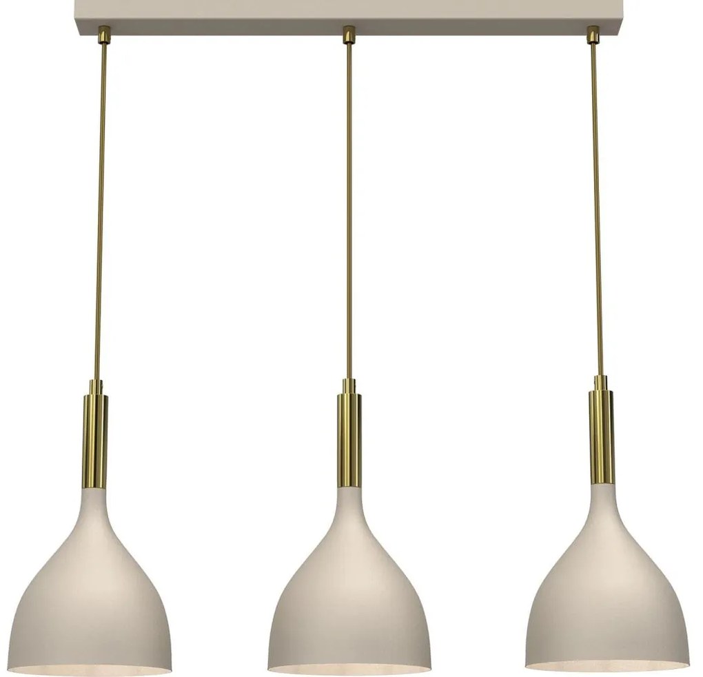 Luster na lanku NOAK 3xE27/15W/230V béžová/zlatá