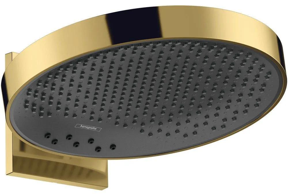 HANSGROHE Rainfinity horná sprcha 3jet s nástenným pripojením, priemer 360 mm, leštený vzhľad zlata, 26234990