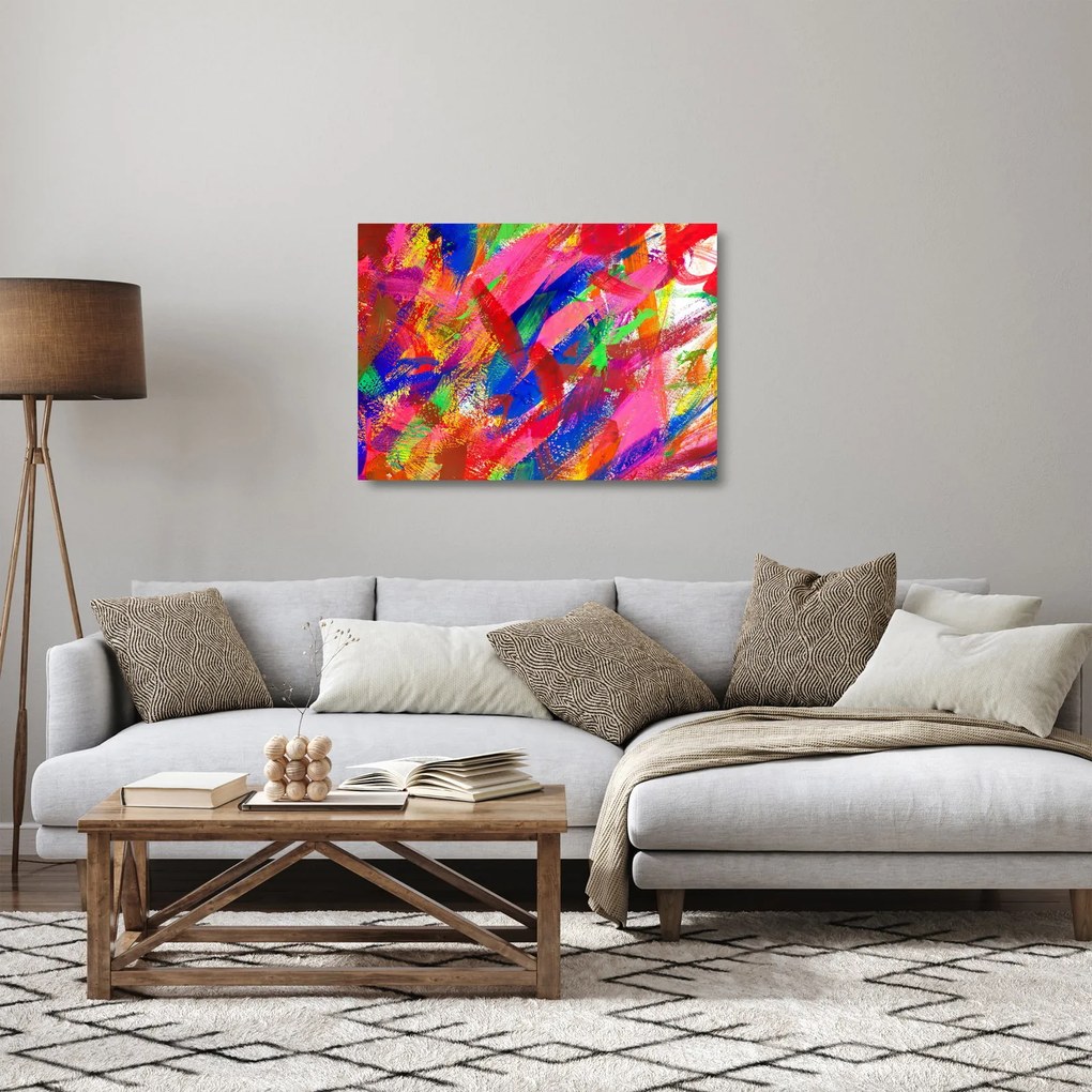 Sklenený obraz - Farebná abstrakcia (70x50 cm)