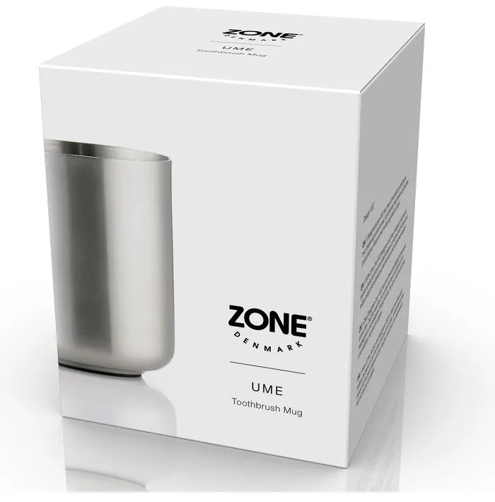 Téglik na zubné kefky z nehrdzavejúcej ocele v matne striebornej farbe Ume – Zone