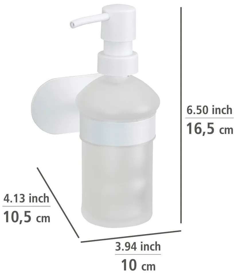 Biely samodržiaci sklenený dávkovač mydla 200 ml Orea – Wenko
