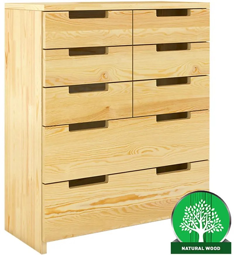 Komoda drevená  borovica 8s Skandica Spectrum Prirodzené