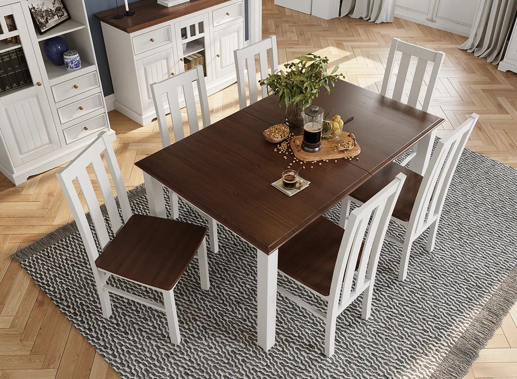 PROXIMA.store - Rustikálny rozkladací stôl 93/150 - 197 cm - BELLUNO ELEGANTE FARBA: biela - orech