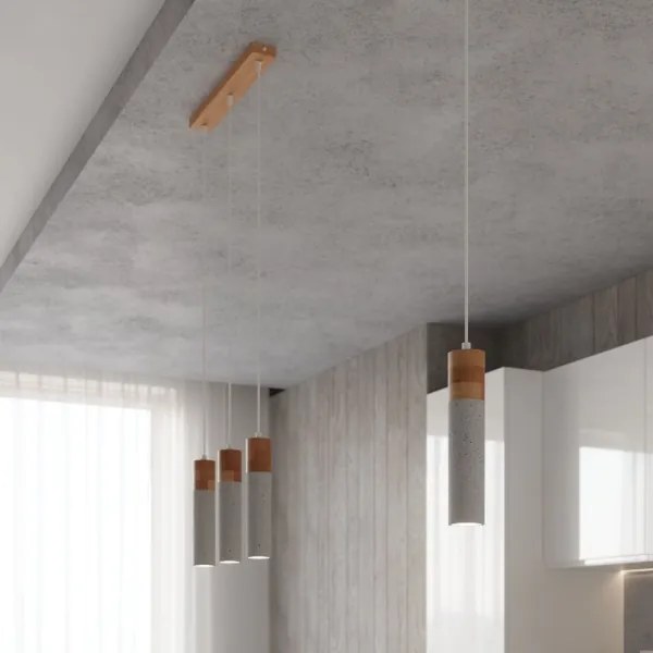 Sollux SL.0965 - Luster na lanku ZANE 1xGU10/40W/230V betón/drevo