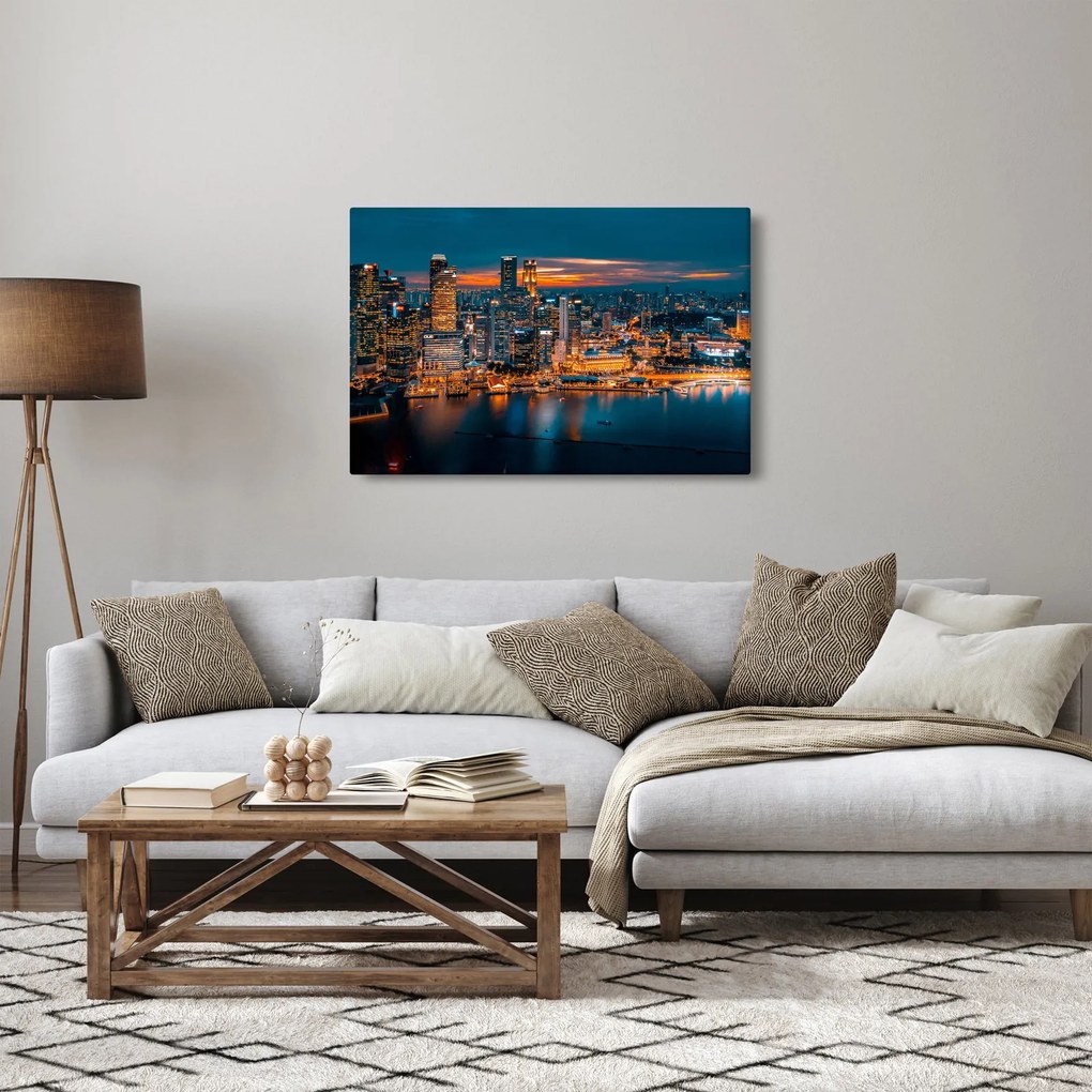 Obraz nočného mesta (90x60 cm)