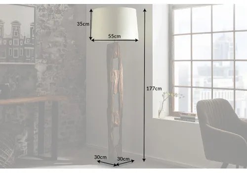 Stojaca lampa 41046 Barracuda 177cm Bežová Drevo Acacia  - Komfort-nábytok