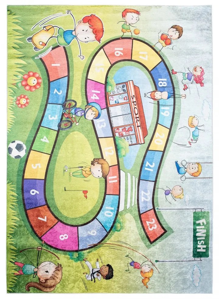 Detský koberec s motívom športujúcich detí Šírka: 80 cm | Dĺžka: 150 cm