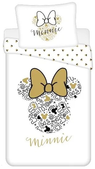 Detské obliečky MINNIE GOLD biele Rozmer obliečky: 70 x 90 cm | 140 x 200 cm