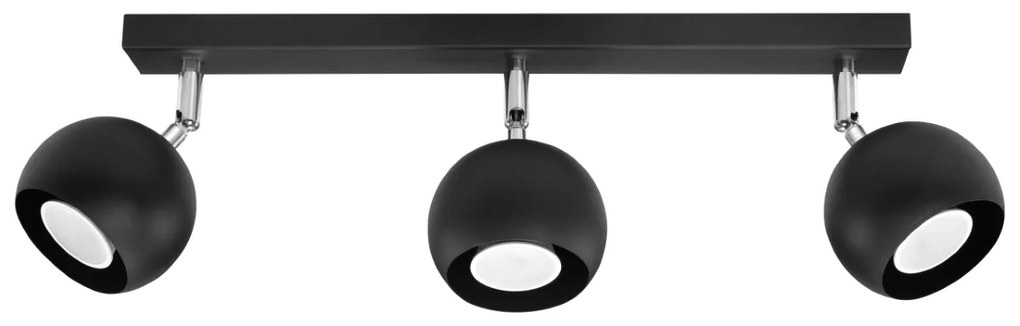 Bodové svietidlo Oculare, 3x čierne kovové tienidlo, (možnosť polohovania)