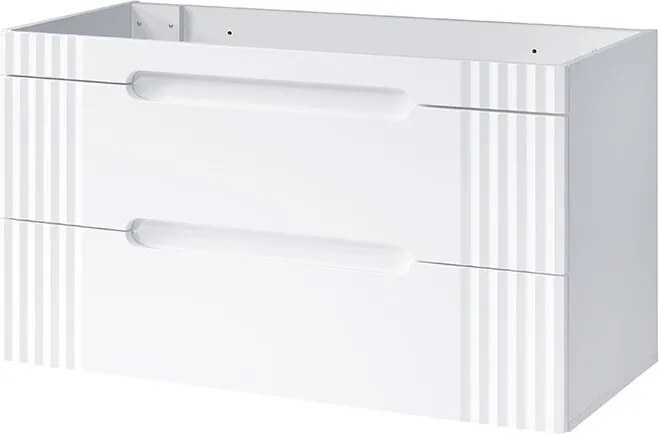 Kúpeľňová skrinka Fiji Lava so zápustným umývadlom 120 cm dub coast evoke/biela