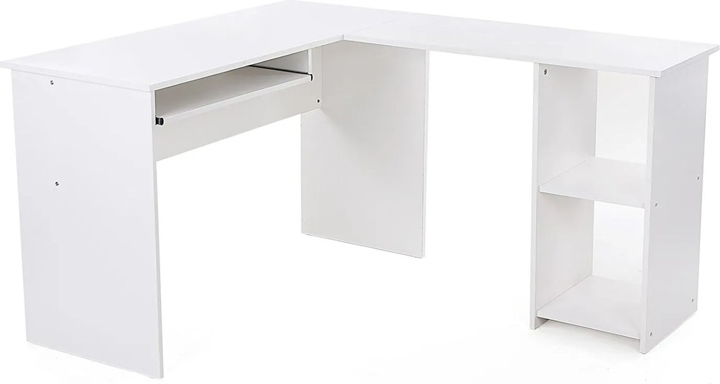 Písací rohový stôl Houseland Zion biely