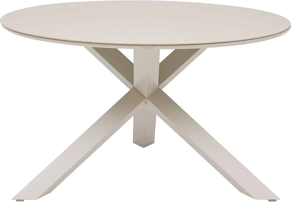 Hliníkový jedálenský stôl ORIENT ø 130 cm (ivory)