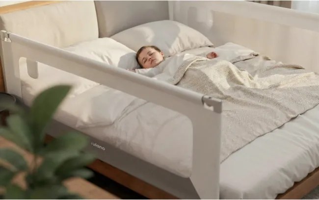 Bezpečnostná zábrana na posteľ Cover 40 biela / sivá 200 cm