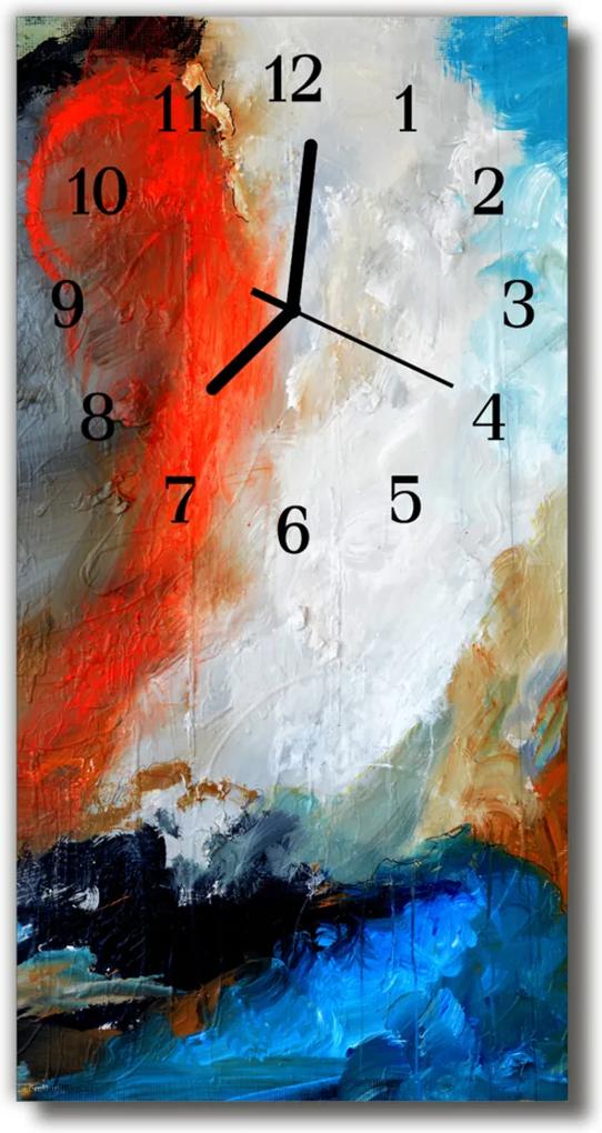 Nástenné hodiny vertikálne  Maľovaná olejomaľba Art